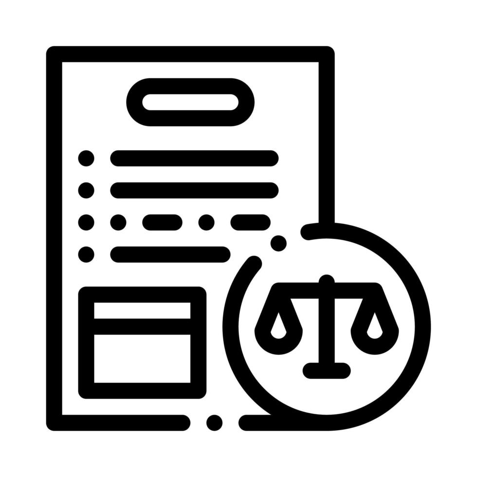 illustration de contour vectoriel icône papier juridique