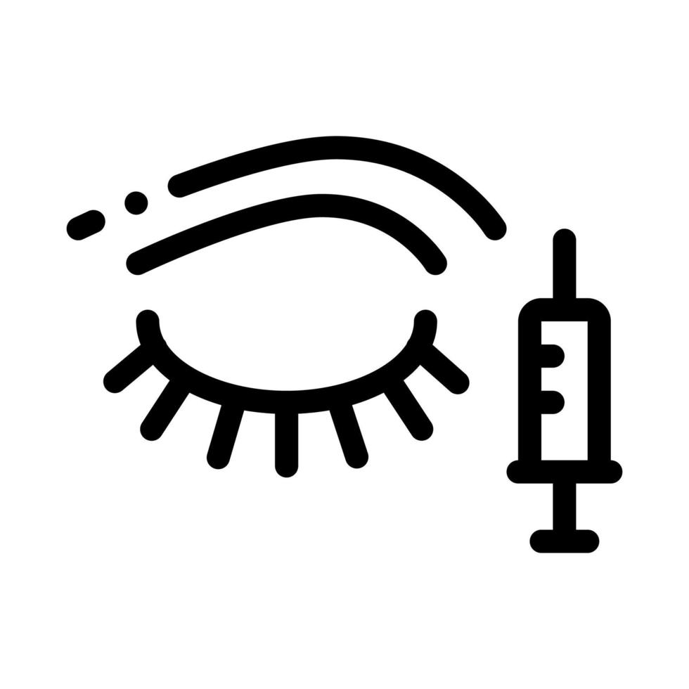 illustration de contour vectoriel icône injection oculaire