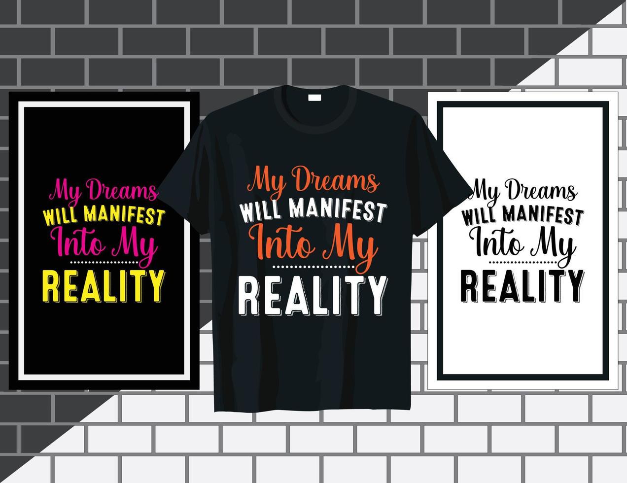 mes rêves manifesteront des paroles inspirantes typographie t shirt design vecteur