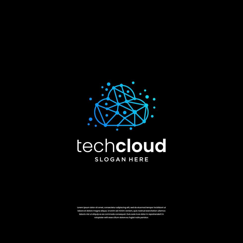 inspiration de conception de logo de technologie cloud vecteur