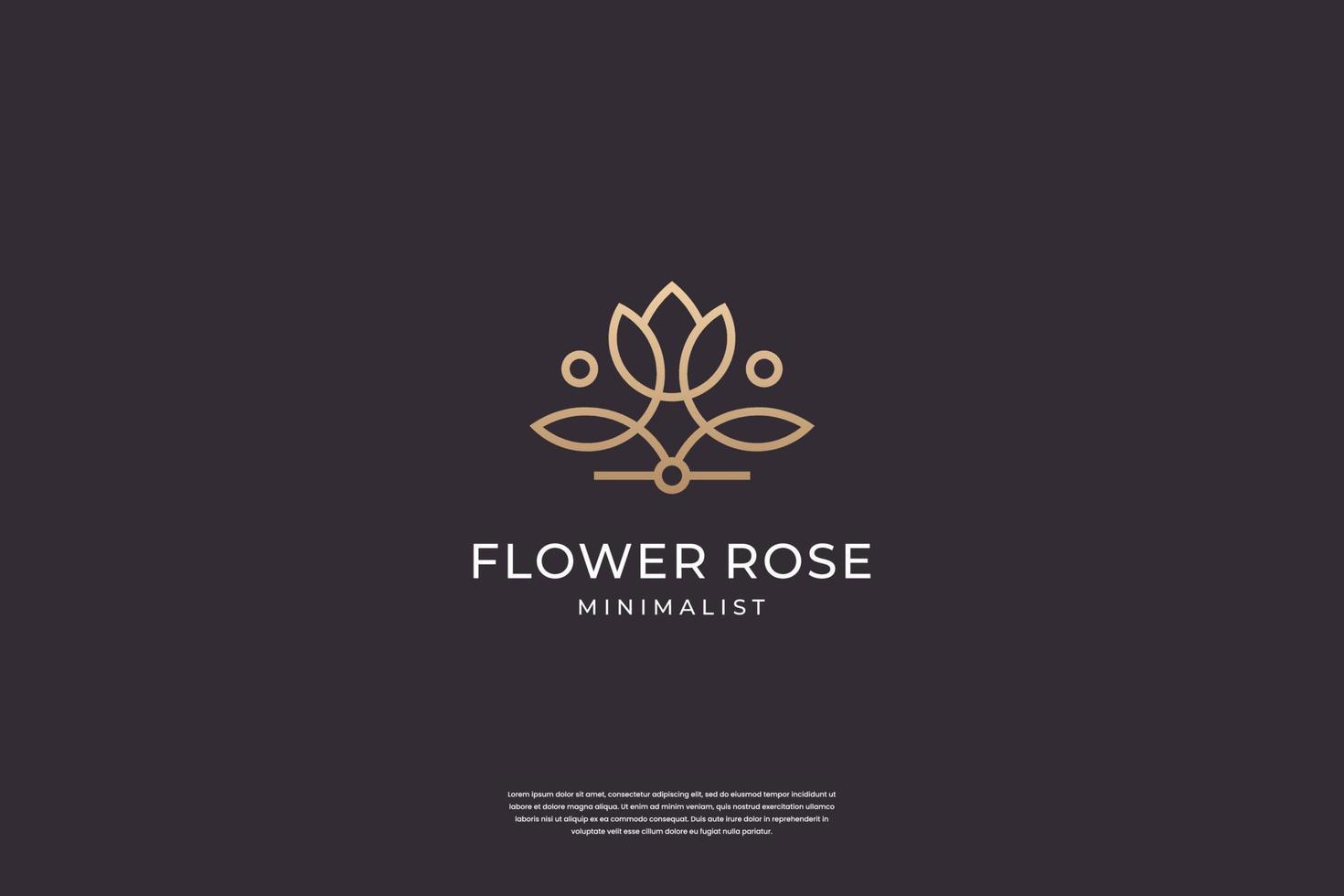 inspiration de conception de logo de fleur rose de luxe vecteur