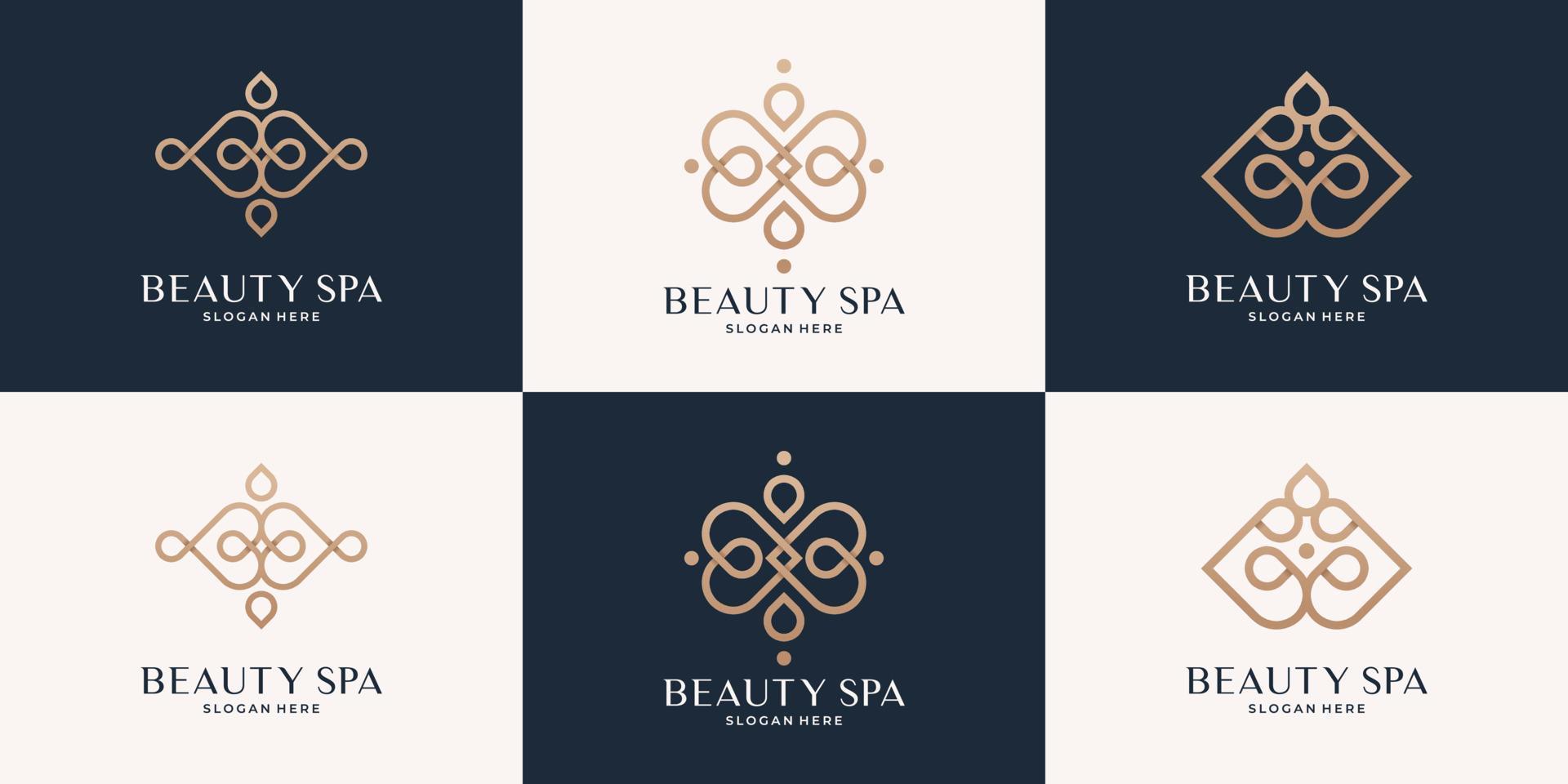 collection de logo spa salon de beauté féminin ligne élégante minimaliste. vecteur