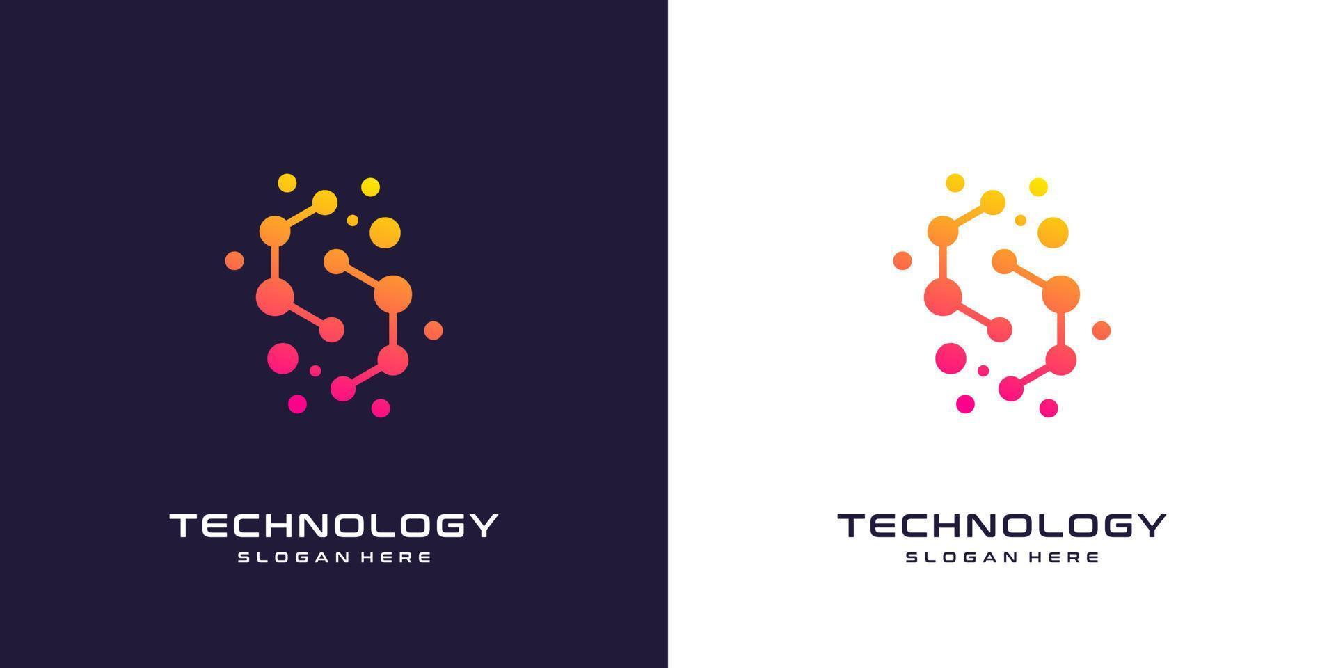 création de logo lettre c avec icône de la technologie vecteur
