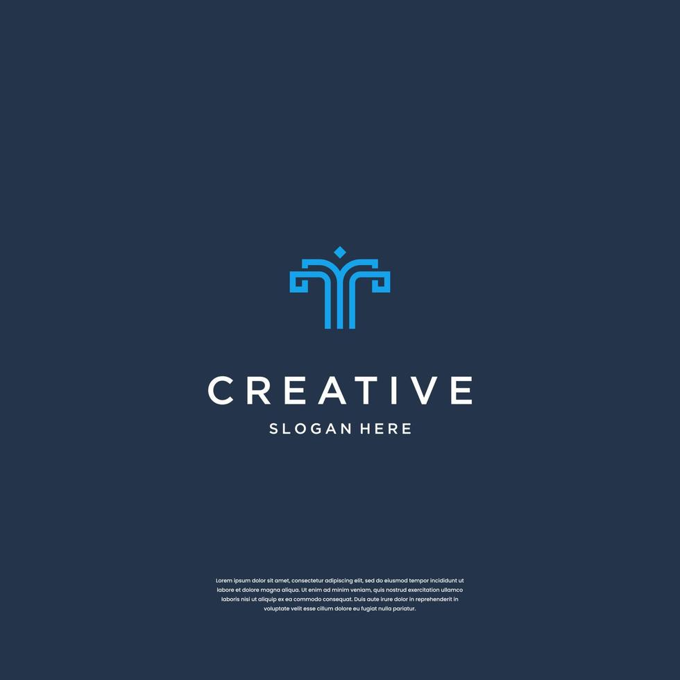 monogramme minimaliste initiales lettre t logo design inspiration vecteur