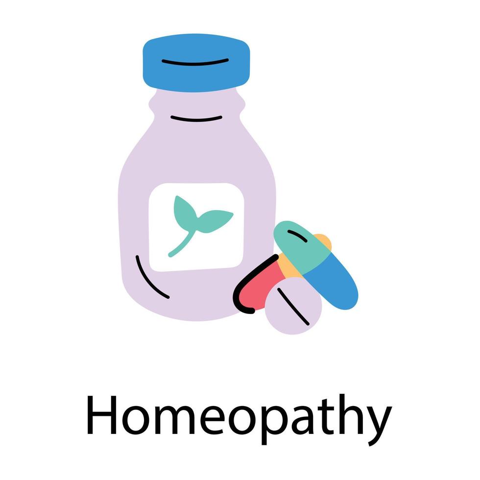 concepts d'homéopathie à la mode vecteur