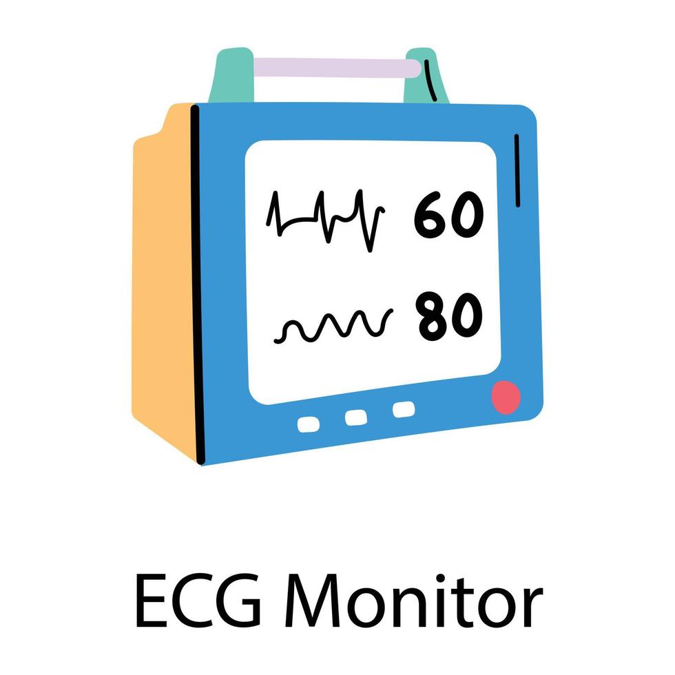 moniteur ecg tendance vecteur