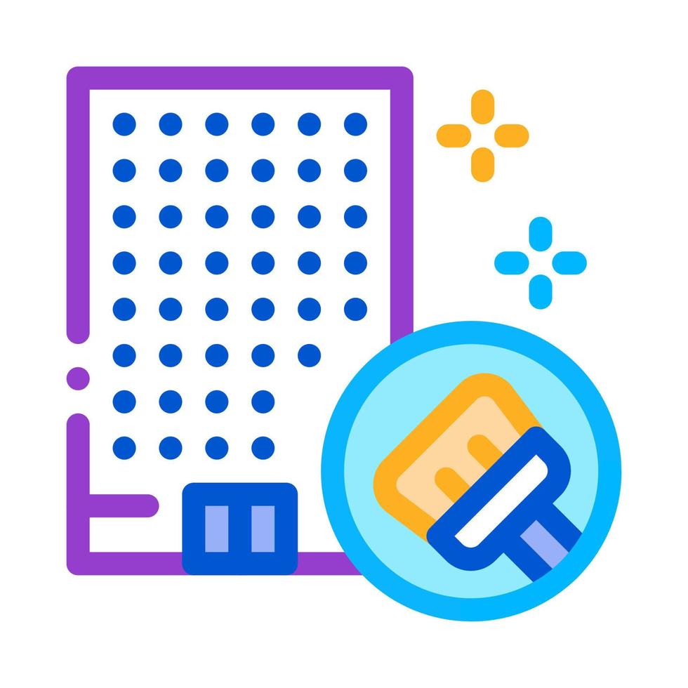 bâtiment propre icône illustration de contour vectoriel