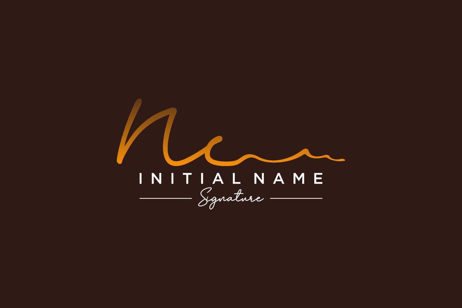 vecteur de modèle de logo de signature nc initial. illustration vectorielle de calligraphie dessinée à la main.