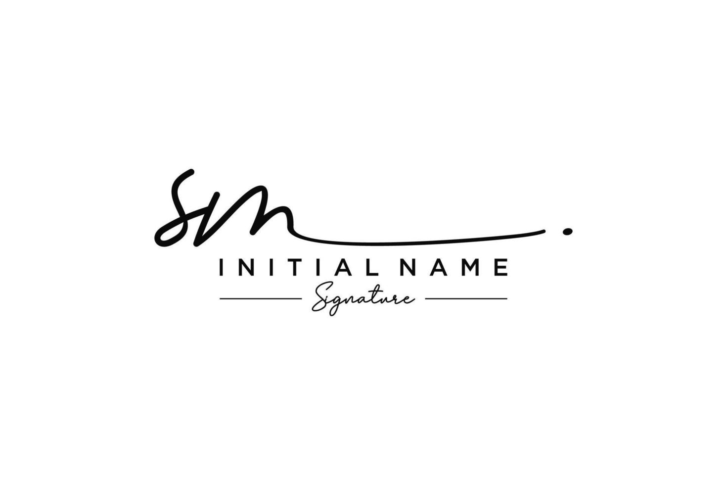 vecteur de modèle de logo de signature sm initial. illustration vectorielle de calligraphie dessinée à la main.