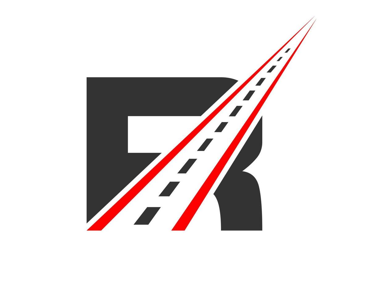 logo de transport avec concept de lettre r. modèle de conception de logo de route vecteur