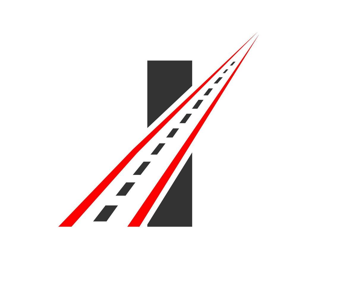 logo de transport avec concept de lettre i. modèle de conception de logo de route vecteur
