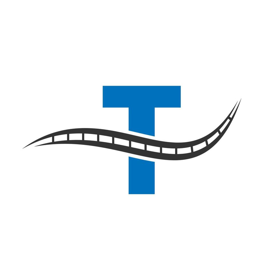 logo de transport avec concept de lettre t vecteur