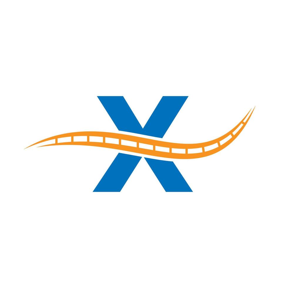 logo de transport avec concept de lettre x vecteur