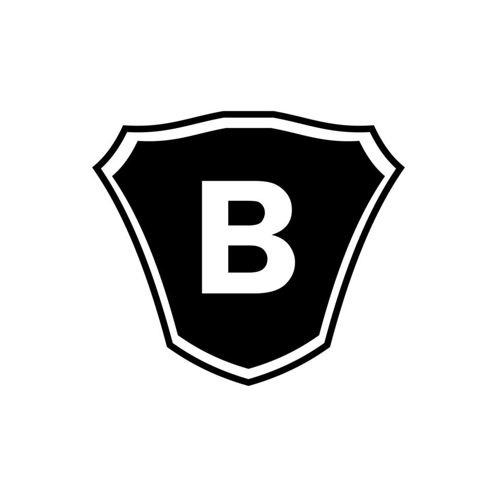 création de logo de bouclier lettre b vecteur