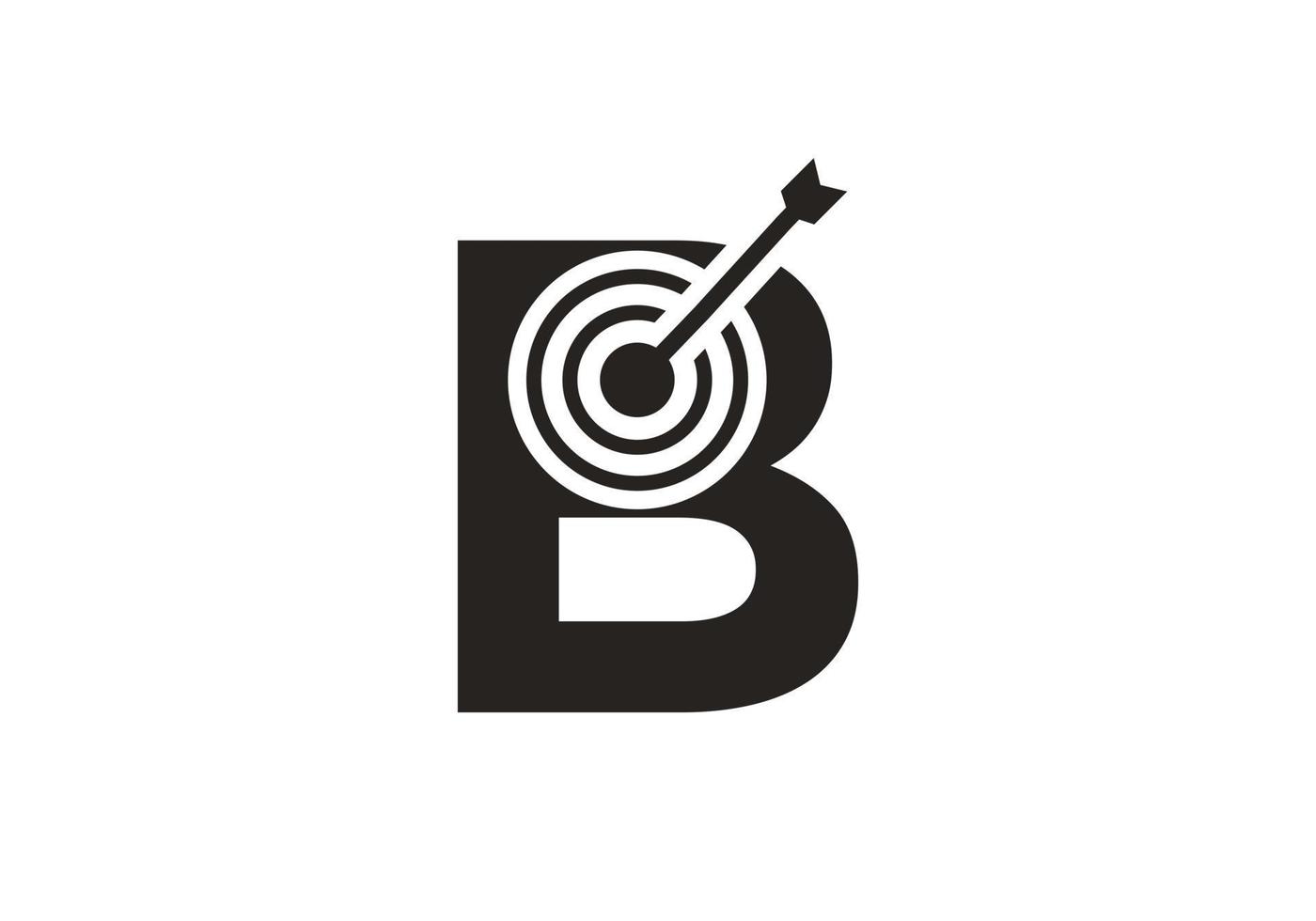 lettre b création de logo cible succès vecteur