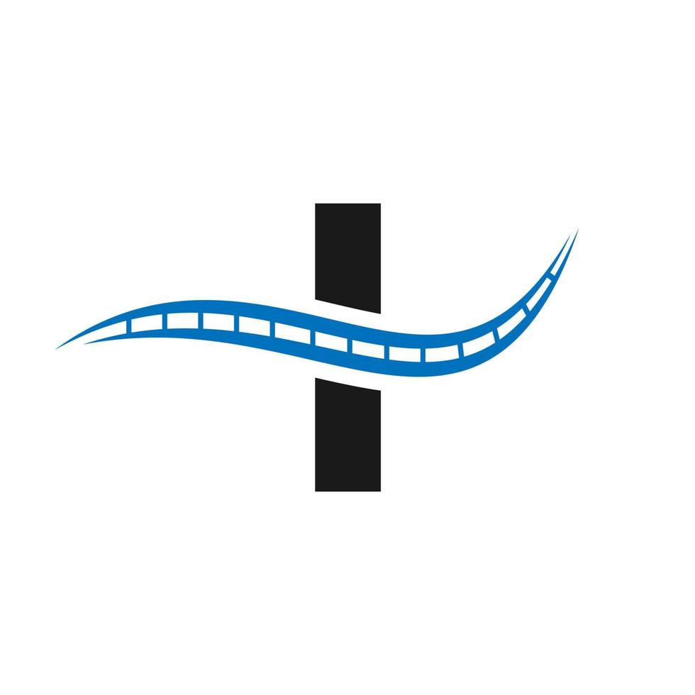 logo de transport avec concept de lettre i vecteur