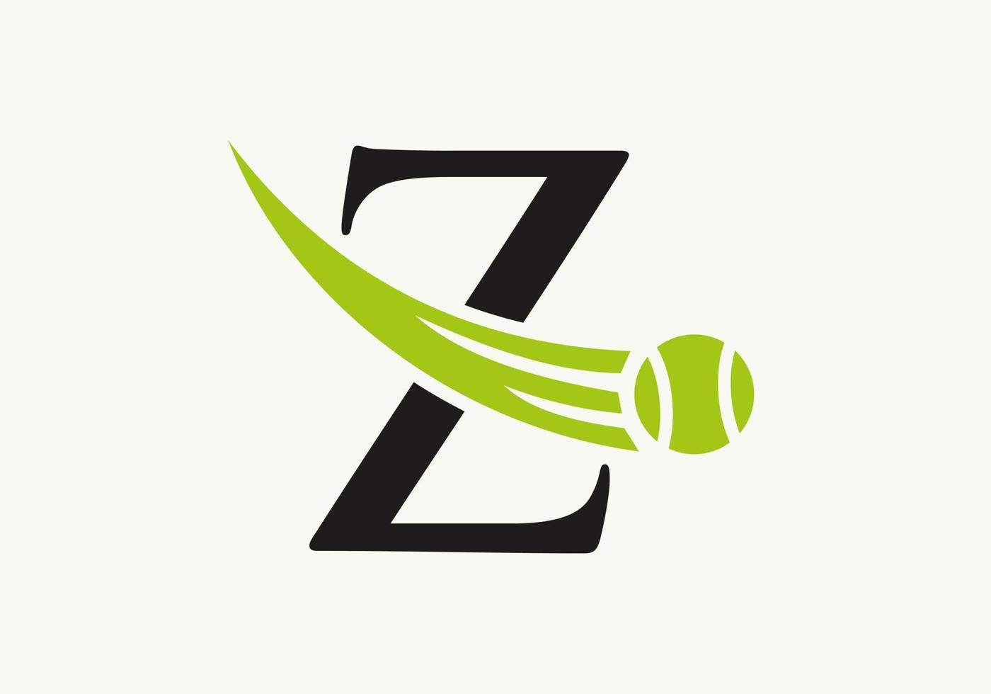 modèle de conception de logo de tennis lettre z. logo du club de l'académie des sports de tennis vecteur