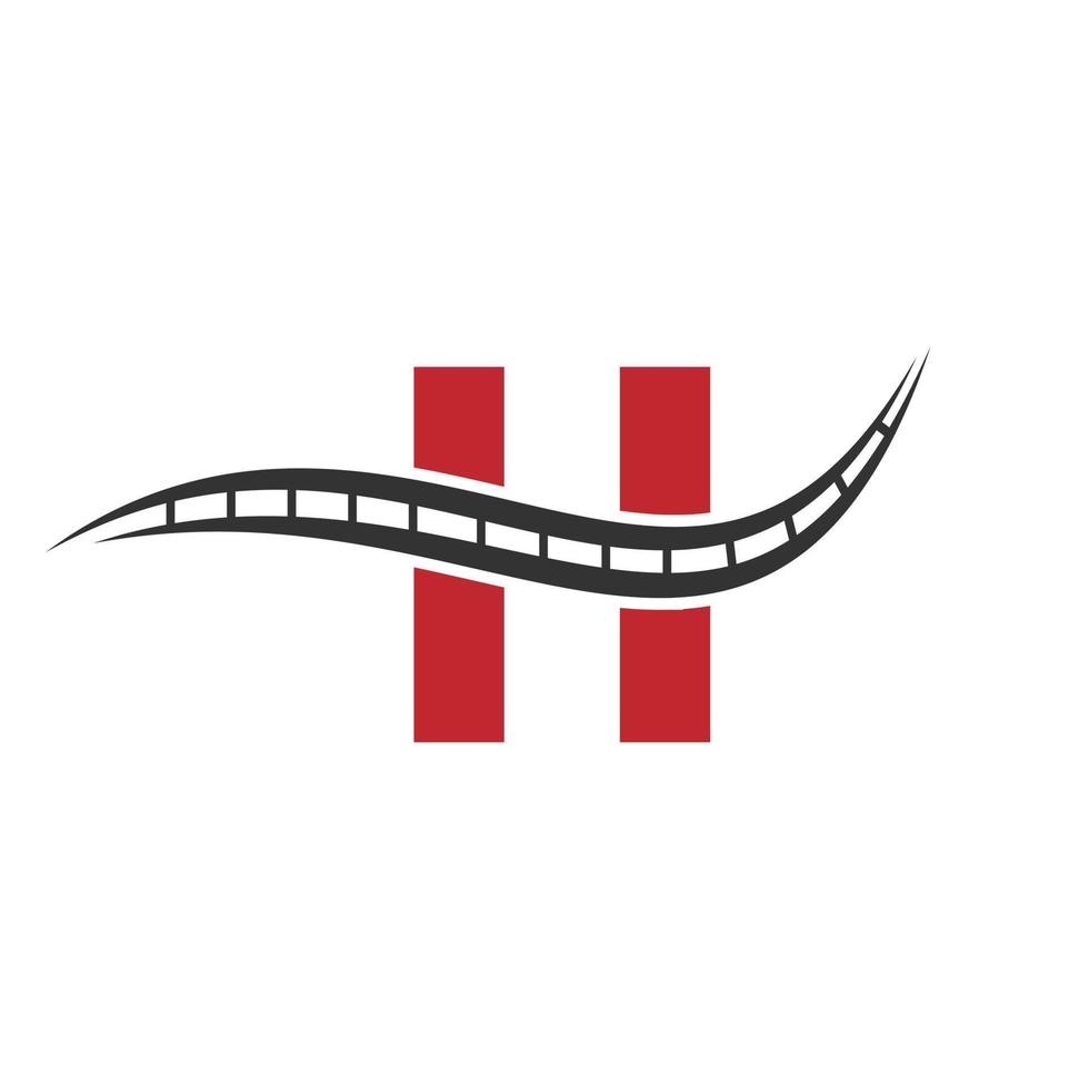 logo de transport avec concept de lettre h vecteur