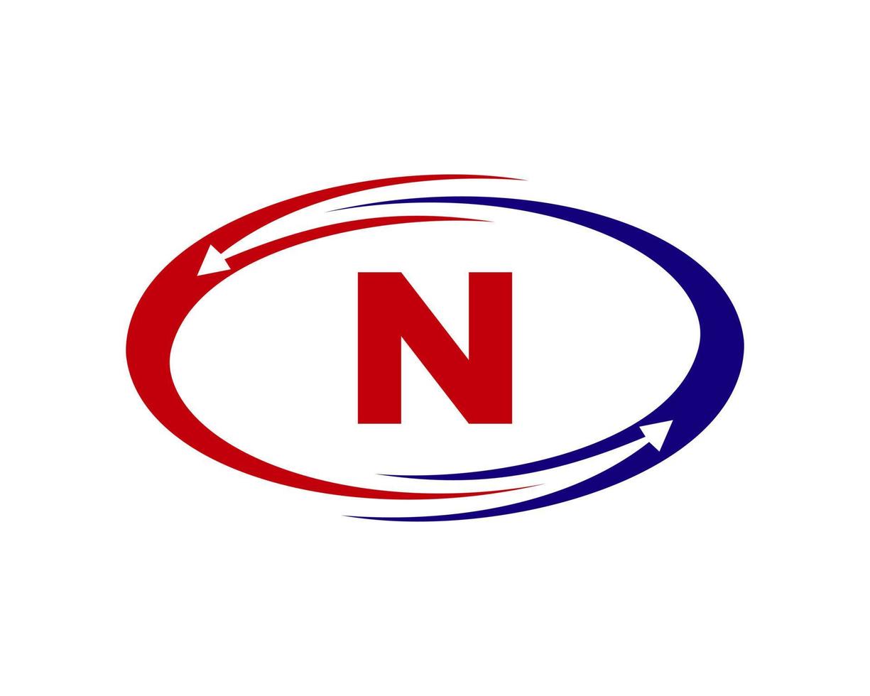 création de logo de technologie lettre n vecteur