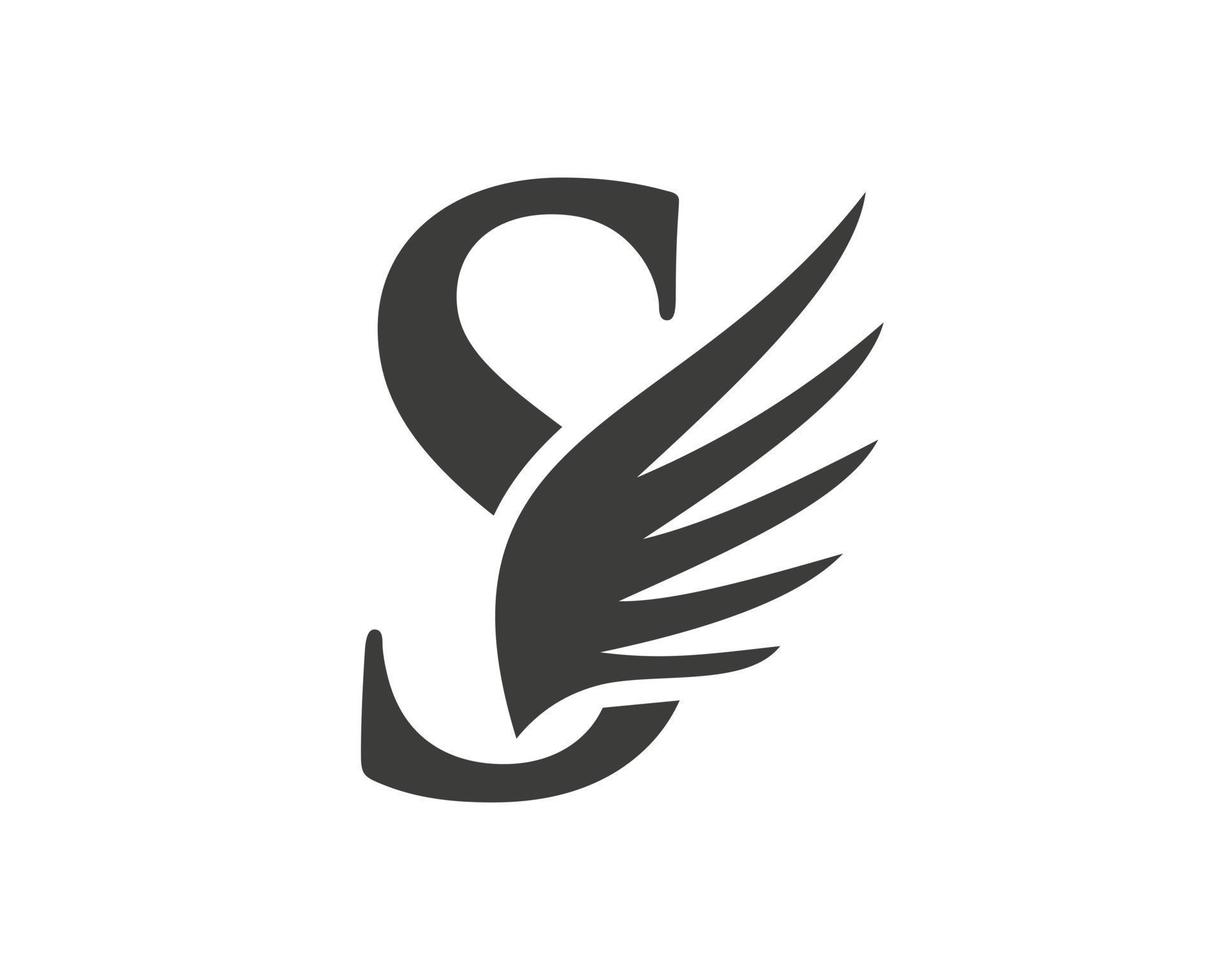modèle de vecteur de conception de logo lettre s aile