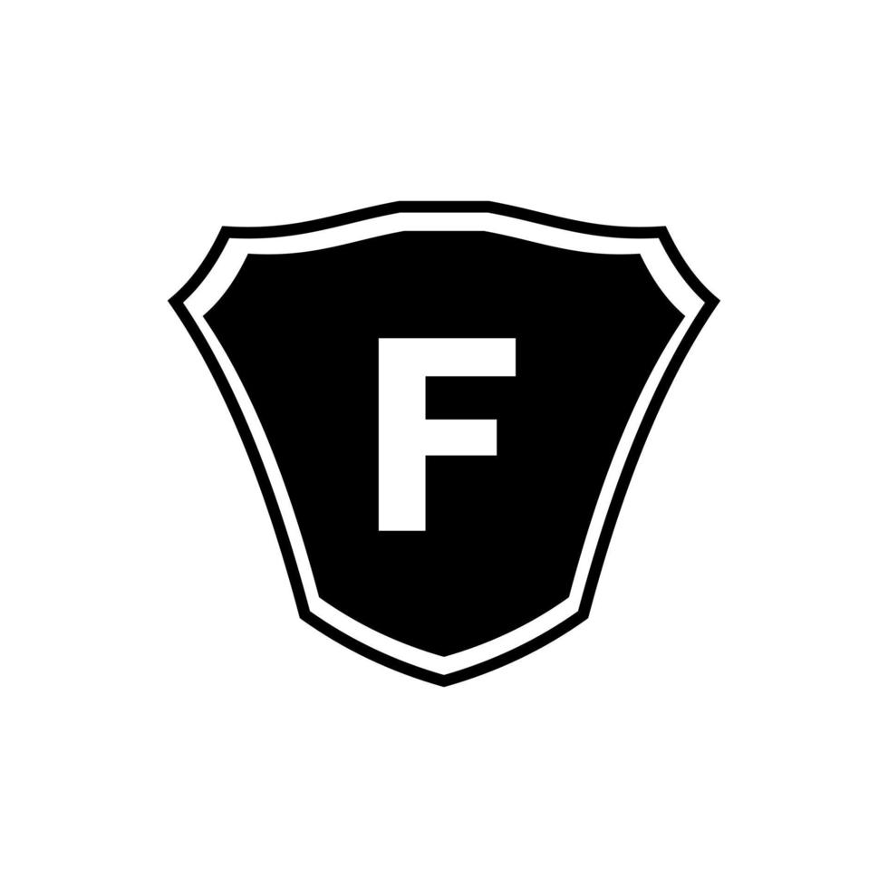 création de logo de bouclier lettre f vecteur