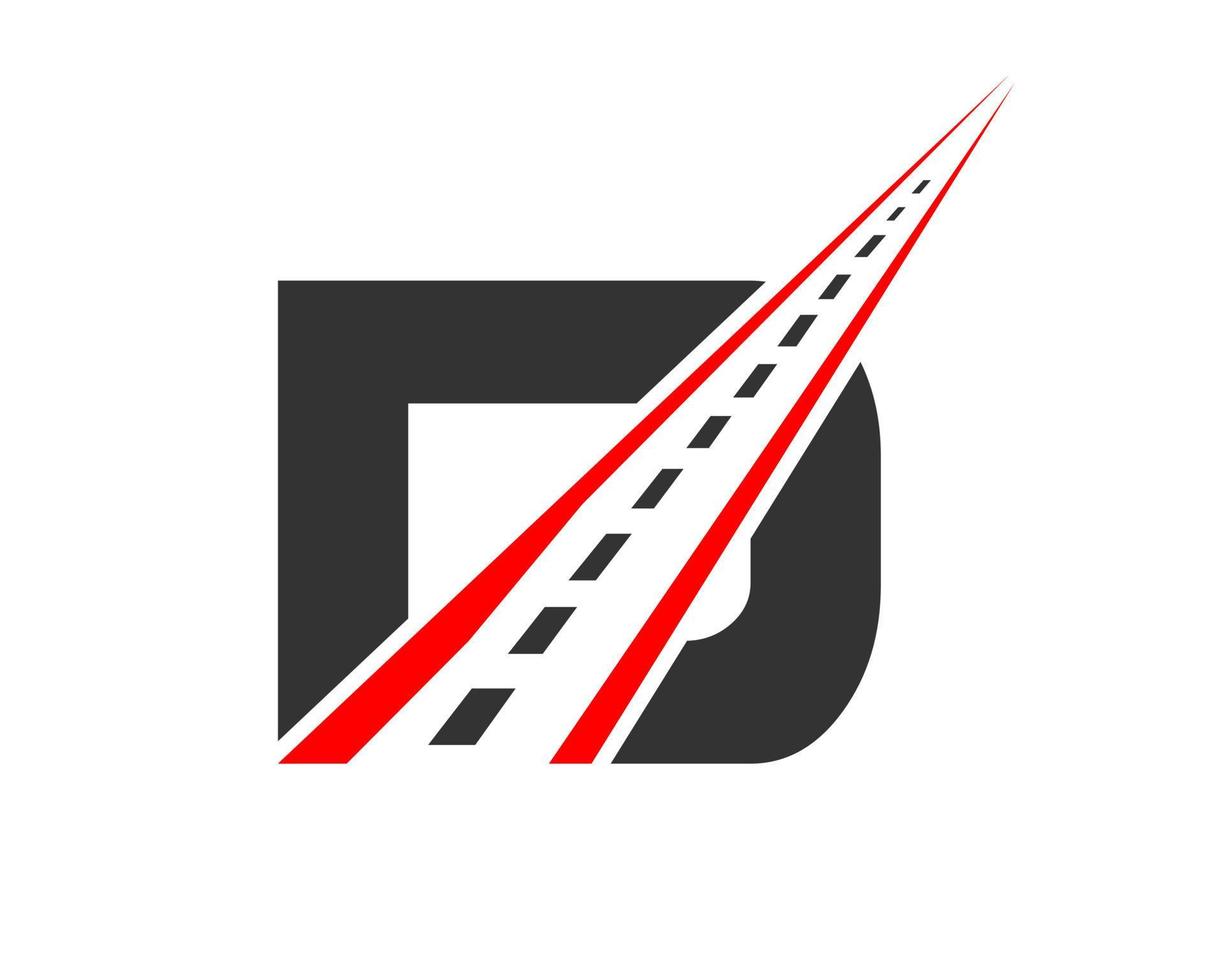 logo de transport avec concept de lettre d. modèle de conception de logo de route vecteur