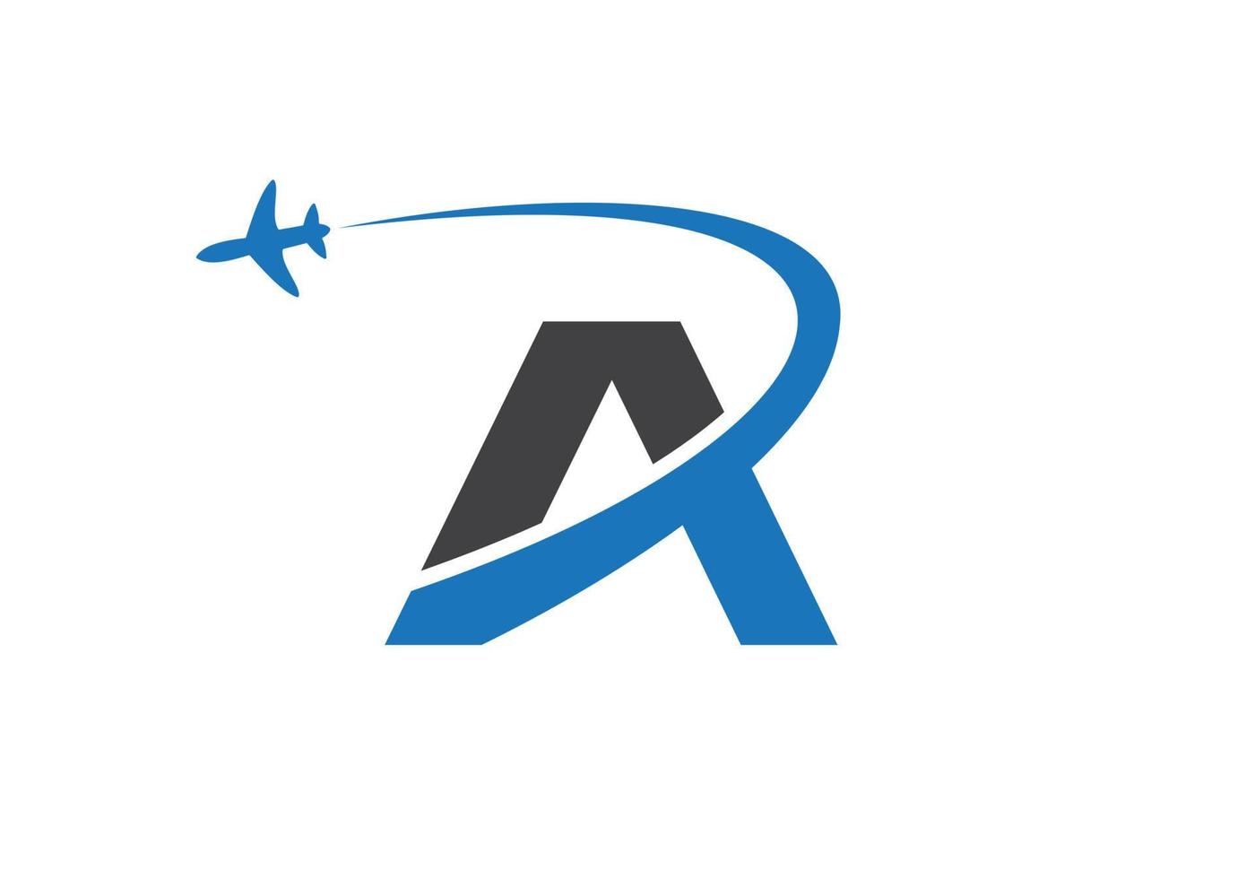 lettre un concept de conception de logo de voyage avec symbole d'avion volant vecteur