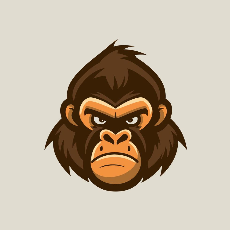 modèle de conception de mascotte de logo de tête de gorille. illustration vectorielle de singe logo vecteur