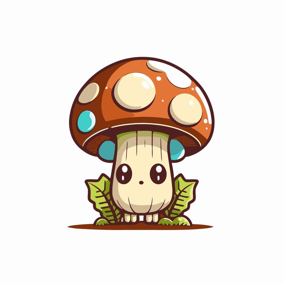 icône de champignon. illustration vectorielle d'une mascotte de logo d'agaric de mouche vecteur