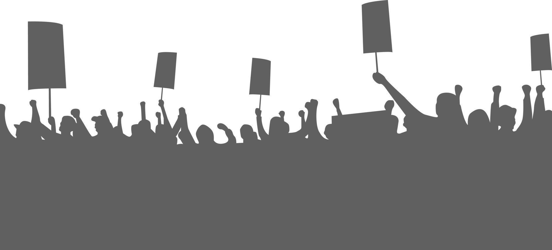 illustration de silhouette de manifestant vecteur
