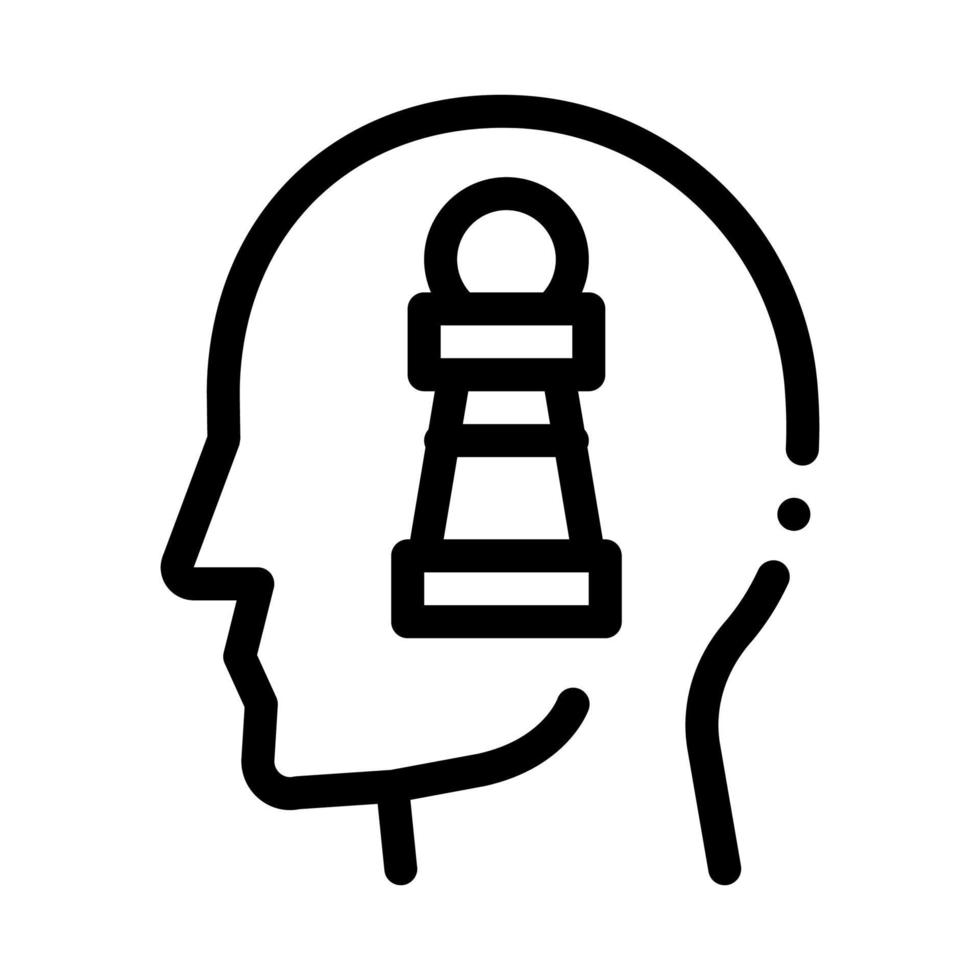 tête de figure d'échecs icône illustration de contour vectoriel