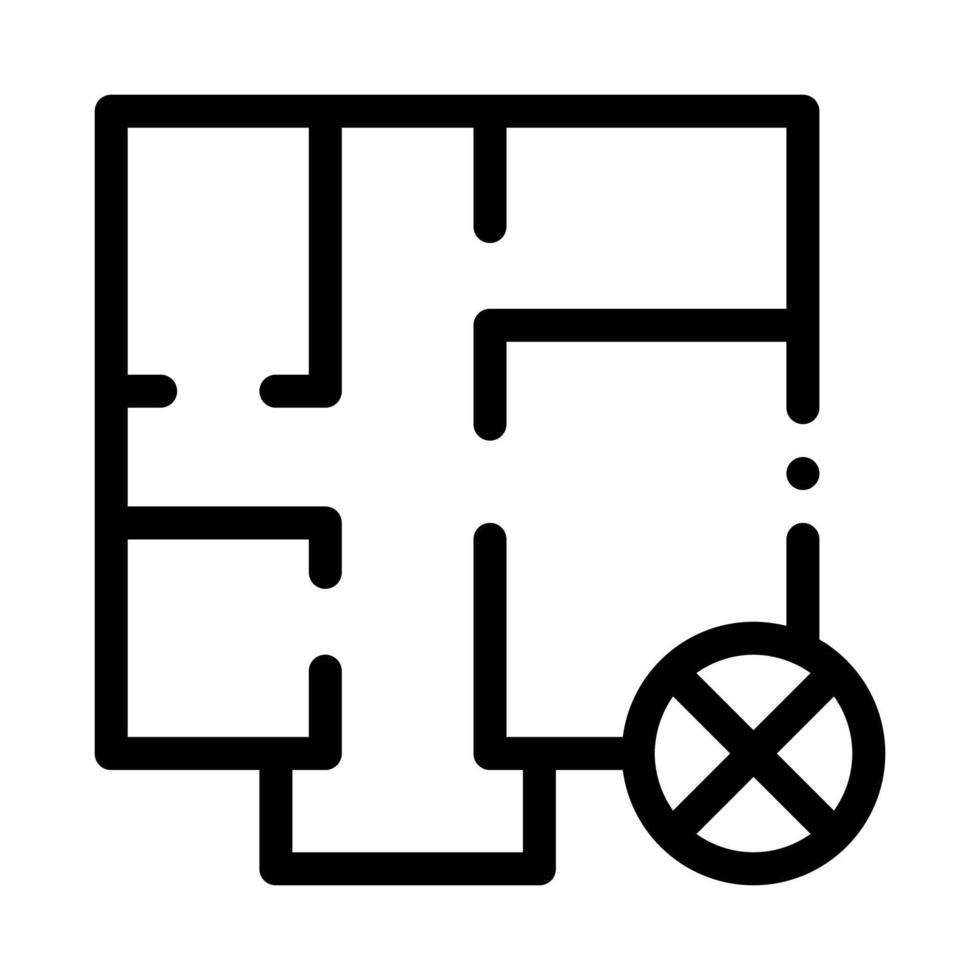 mauvais plan icône illustration de contour vectoriel