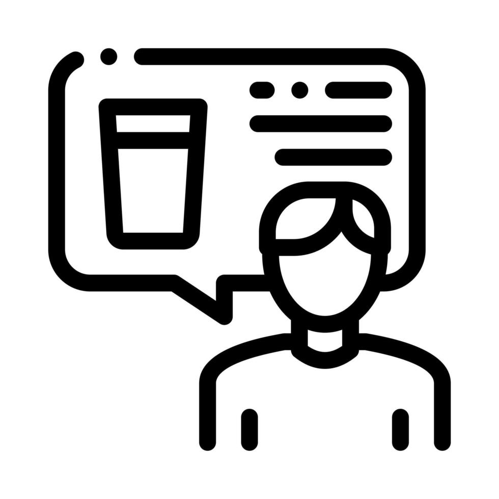 homme parler bière icône vecteur contour illustration