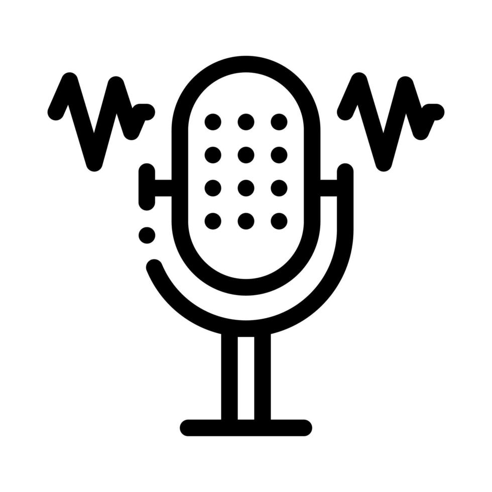 illustration vectorielle de l'icône des ondes du microphone vecteur