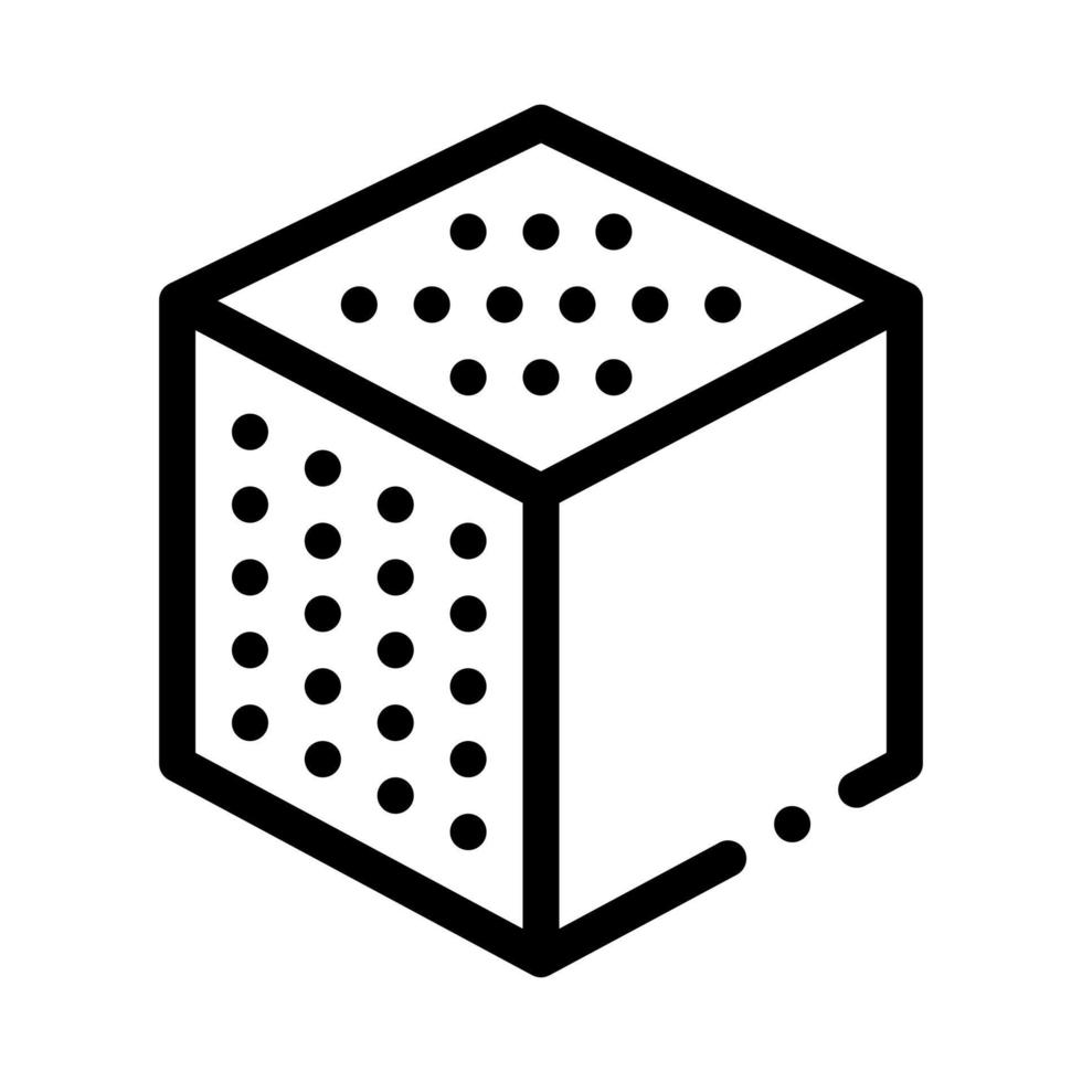 illustration de contour vectoriel icône cube raffiné