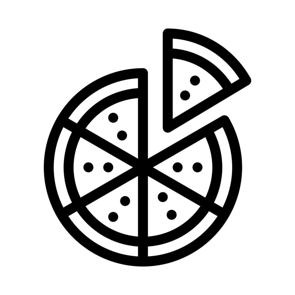 illustration de contour vectoriel icône pizza en tranches