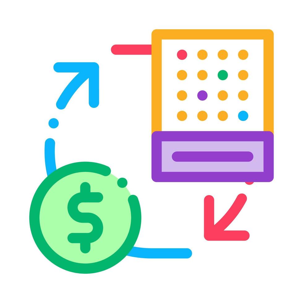 échanger la feuille de loterie contre de l'argent icône illustration vectorielle vecteur