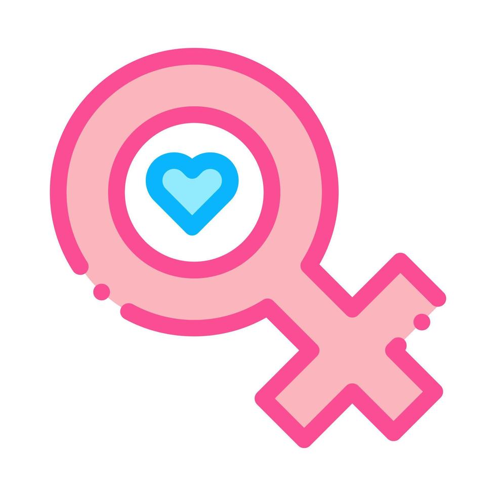 illustration vectorielle de l'icône du coeur de la marque féminine vecteur