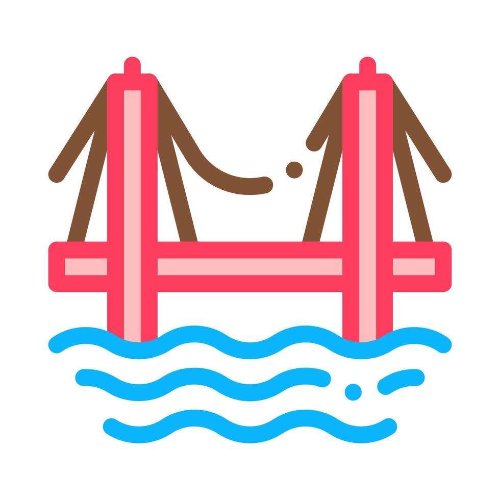 illustration de contour vectoriel icône pont de mer