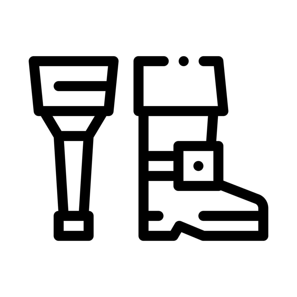 illustration vectorielle de l'icône de la jambe en bois vecteur