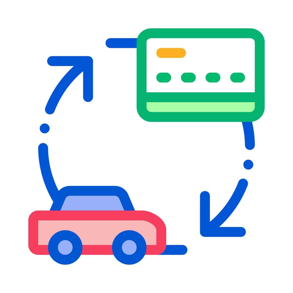 illustration de contour vectoriel icône carte de crédit voiture