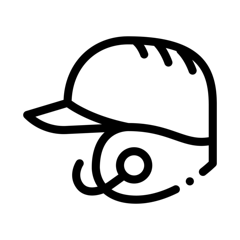 illustration de contour vectoriel icône casque de baseball