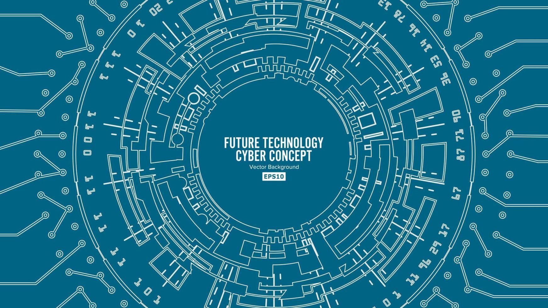 vecteur de fond technologique futuriste abstrait. cyberespace de sécurité. les données électroniques se connectent. communication globale du système