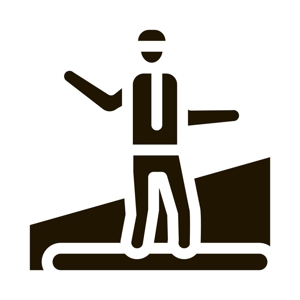 snowboarder slalom icône vecteur glyphe illustration