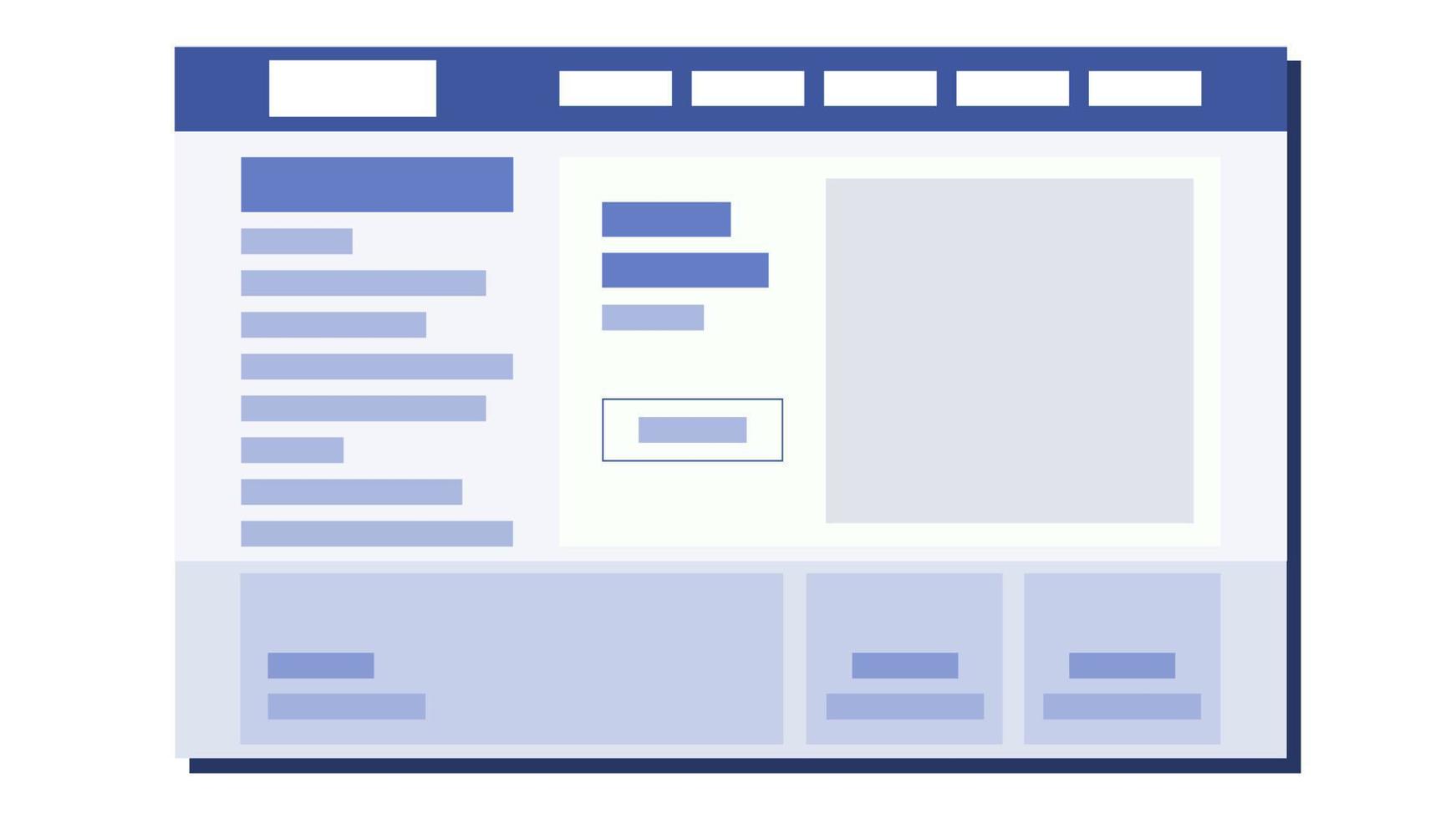 vecteur de conception plate de site Web. fenêtre de l'interface utilisateur. exemple de conception de page Web. illustration