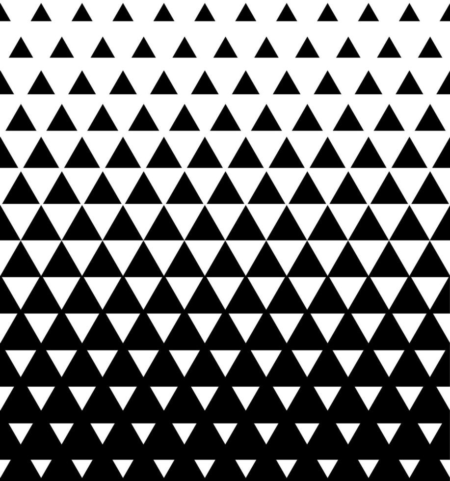 vecteur de motif triangulaire demi-teinte. papier peint à motif triangulaire de transition abstraite. arrière-plan géométrique triangle noir et blanc harmonieux.