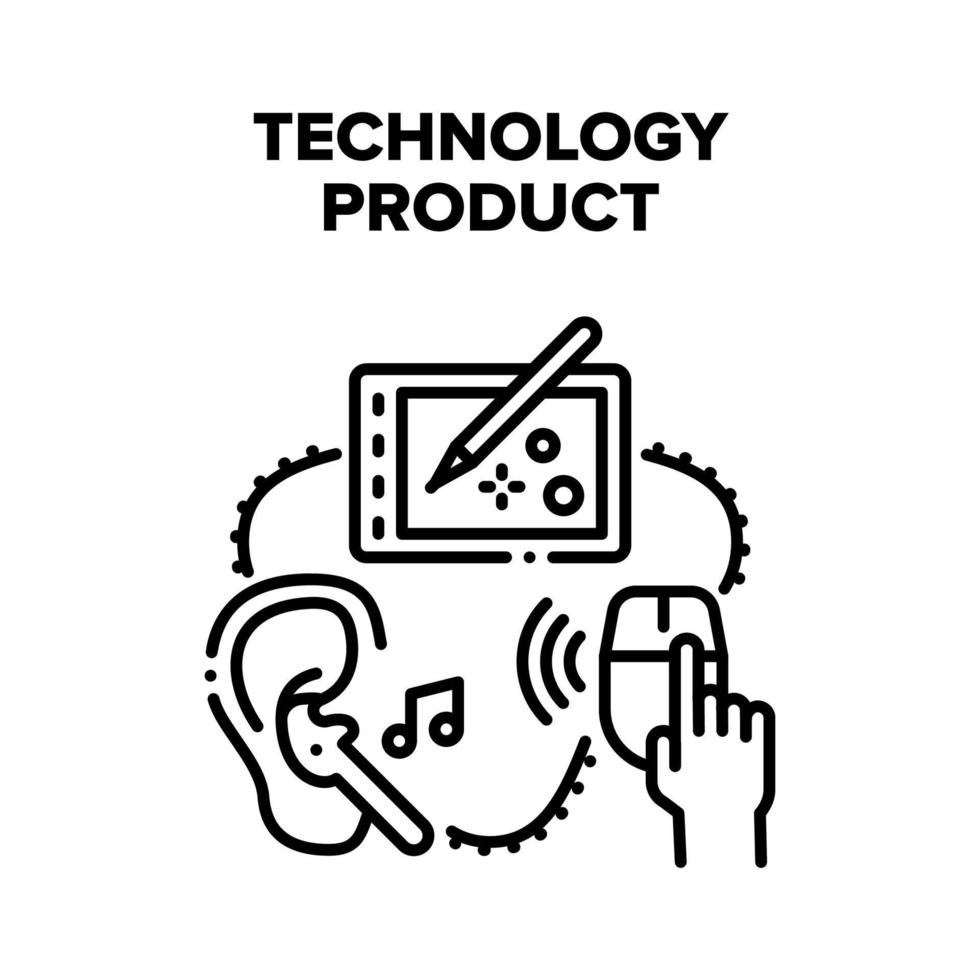 dispositifs de produit de technologie vector illustration noire