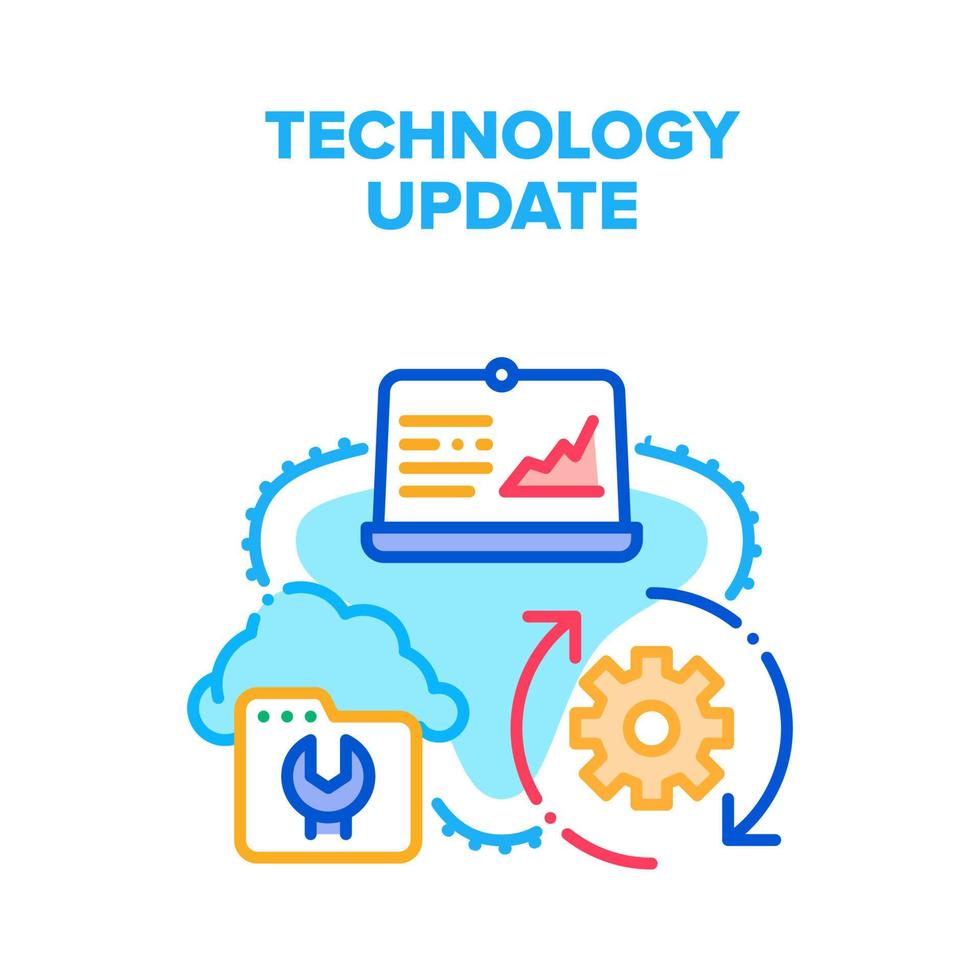 couleur de concept de vecteur de mise à jour du système technologique