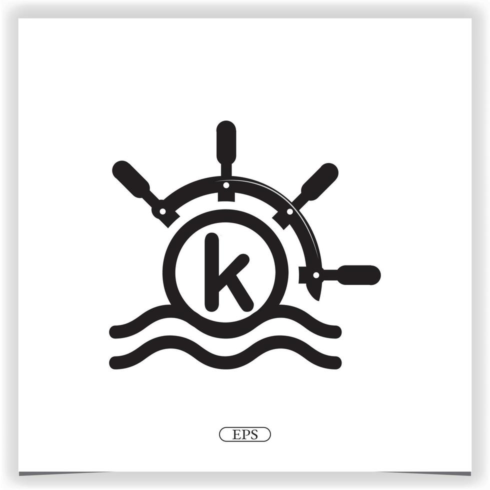 océan lettre k logo premium élégant modèle design vecteur eps 10