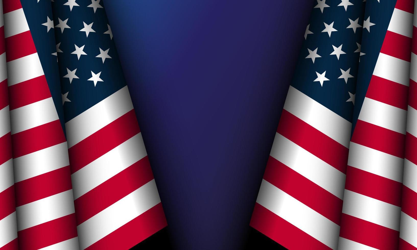 gros plan du drapeau américain des états-unis, étoiles et rayures, états-unis d'amérique sur fond bleu vecteur
